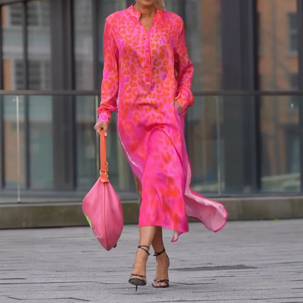 Damer elegant maxiklänning med leopardmönster Eva Jonsson-Eva Jonsson