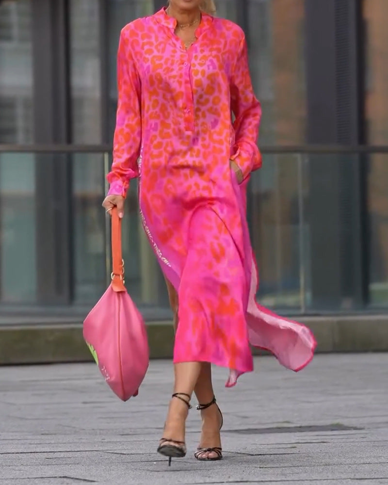Damer elegant maxiklänning med leopardmönster Eva Jonsson-Eva Jonsson