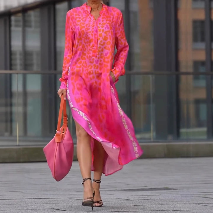 Damer elegant maxiklänning med leopardmönster Eva Jonsson-Eva Jonsson