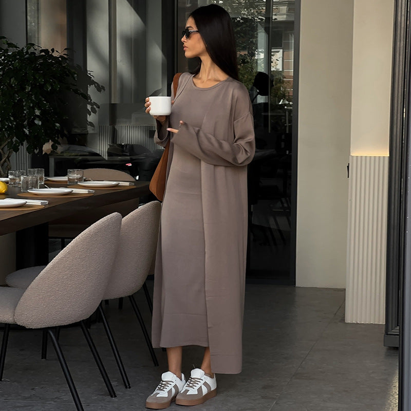 Damer elegant maxiklänning med matchande oversize kappa Mirla-Eva Jonsson