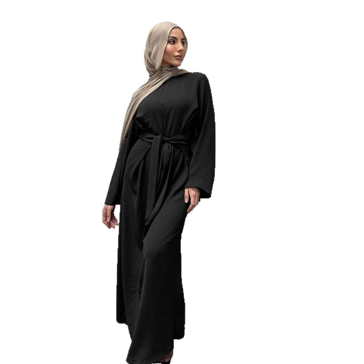 Damer elegant maxiklänning med omslagsbälte och långa ärmar Mirla-Eva Jonsson