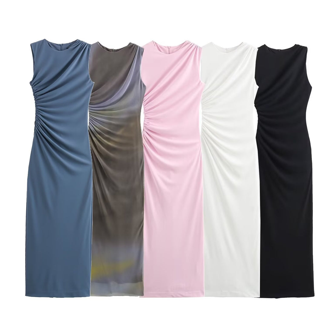 Damer elegant maxiklänning med raffinerade draperingar Mirla-Eva Jonsson