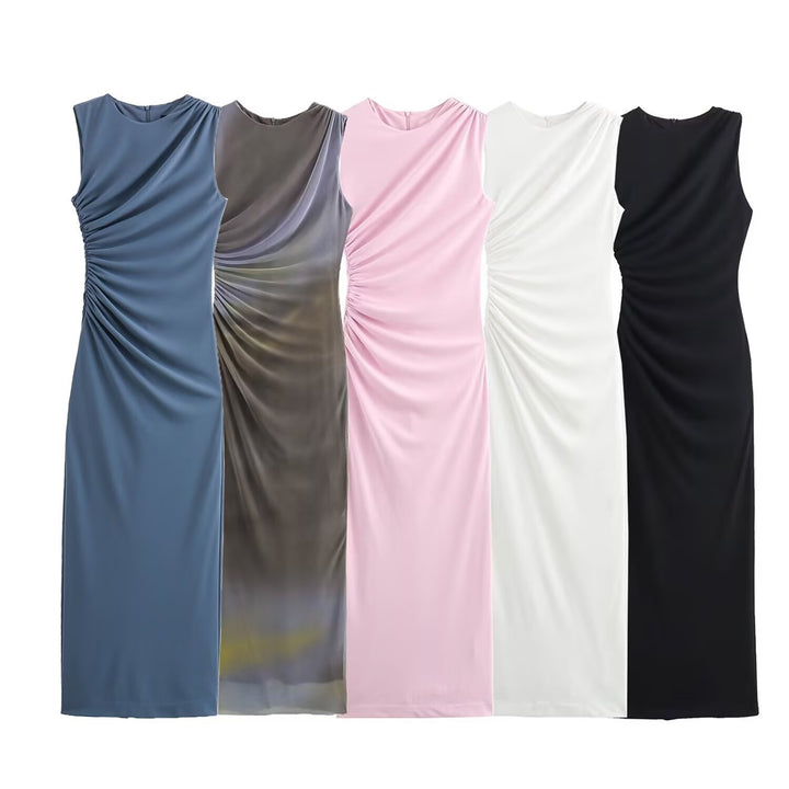 Damer elegant maxiklänning med raffinerade draperingar Mirla-Eva Jonsson