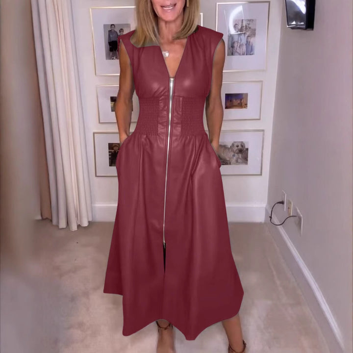 Damer elegant maxiklänning med sömdragkedja och infällningar Mirla-Eva Jonsson