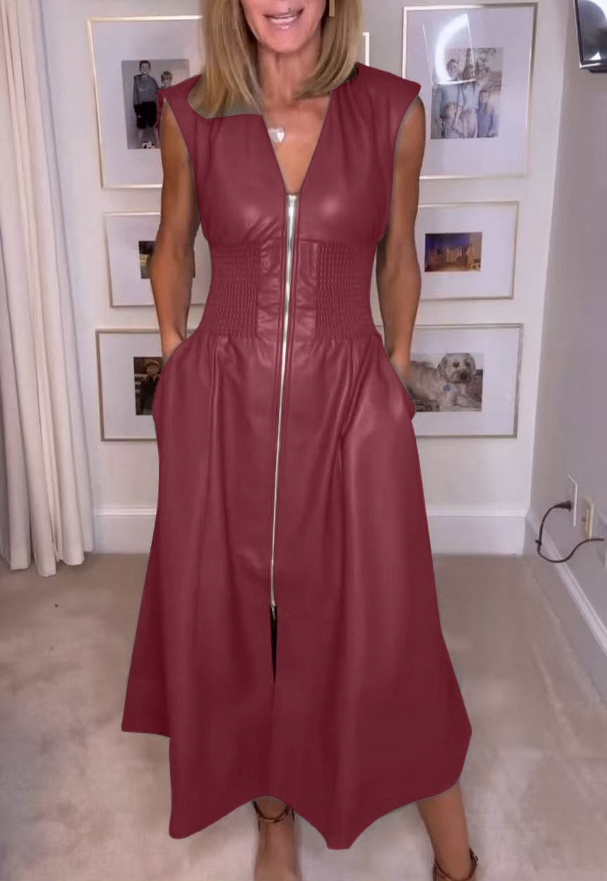 Damer elegant maxiklänning med sömdragkedja och infällningar Mirla-Eva Jonsson