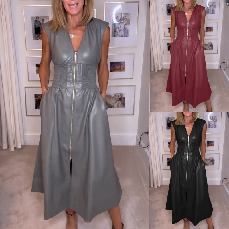 Damer elegant maxiklänning med sömdragkedja och infällningar Mirla-Eva Jonsson