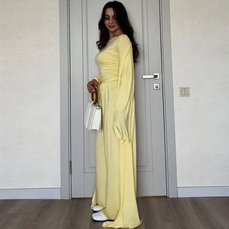 Damer elegant maxiklänning med voluminösa ärmar Mirla-Eva Jonsson