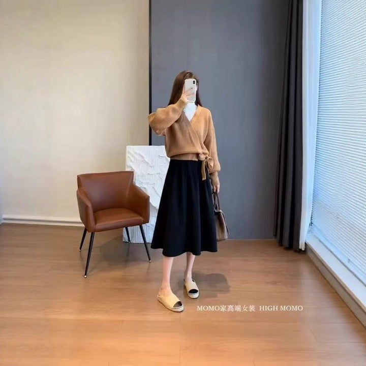 Damer elegant midi kjol med subtila veck Mirla-Eva Jonsson