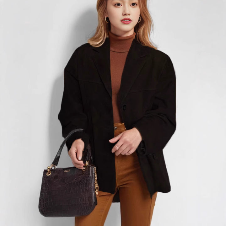 Damer elegant mocka blazer Mirla-Eva Jonsson