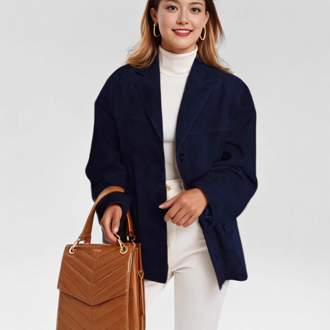 Damer elegant mocka blazer Mirla-Eva Jonsson