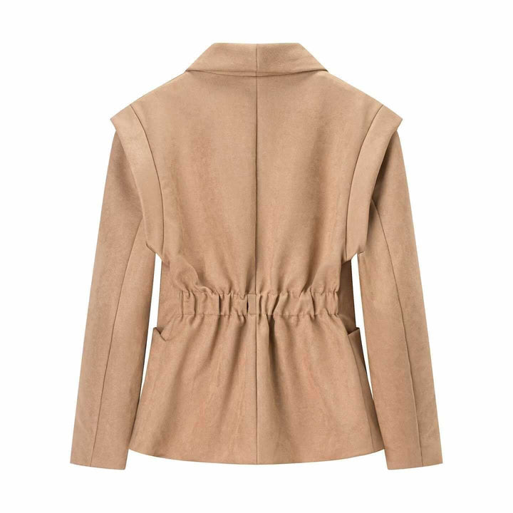 Damer elegant mockaskinnblazer med strukturerad design Mirla-Eva Jonsson