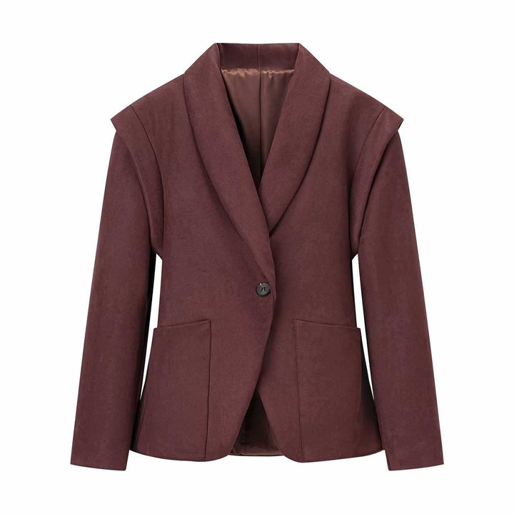 Damer elegant mockaskinnblazer med strukturerad design Mirla-Eva Jonsson