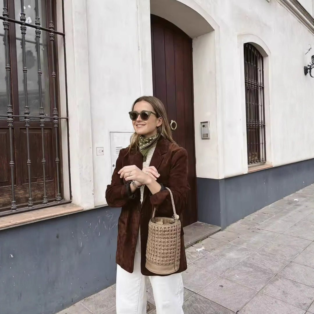 Damer elegant mockaskinnblazerjacka Mirla-Eva Jonsson