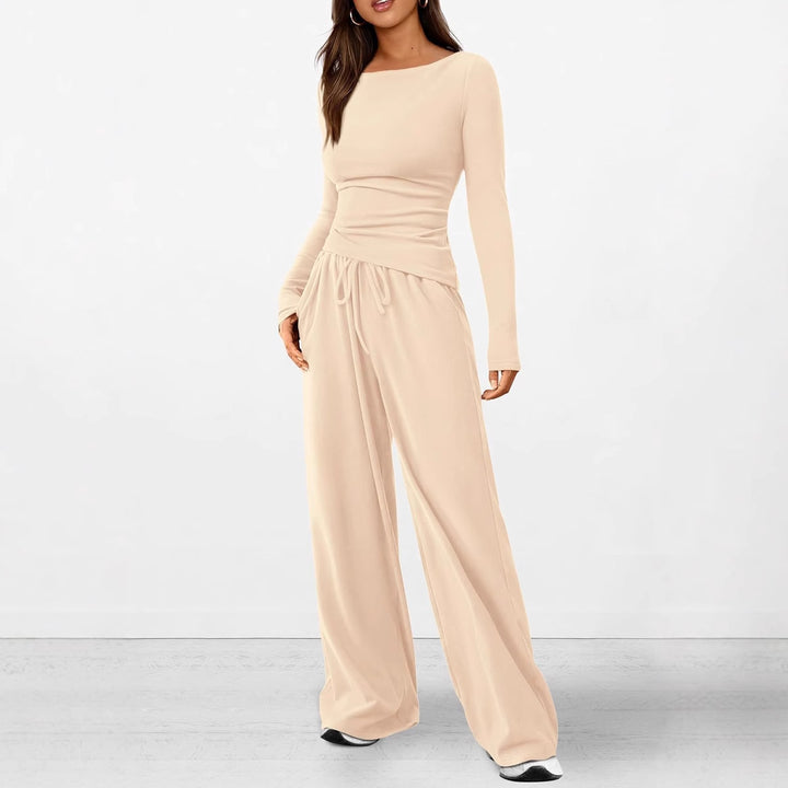 Damer elegant och bekväm lounge-set med lång ärm och elastisk midja Mirla-Eva Jonsson