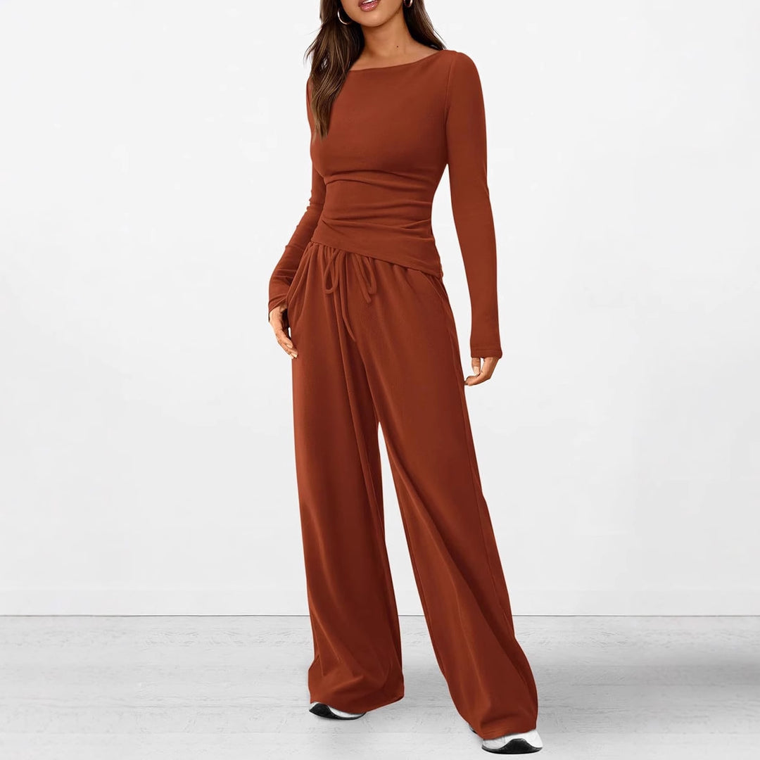 Damer elegant och bekväm lounge-set med lång ärm och elastisk midja Mirla-Eva Jonsson