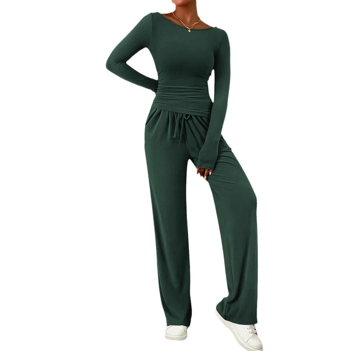 Damer elegant och bekväm lounge-set med lång ärm och elastisk midja Mirla-Eva Jonsson