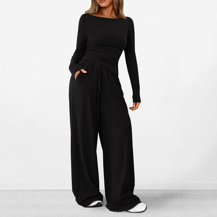 Damer elegant och bekväm lounge-set med lång ärm och elastisk midja Mirla-Eva Jonsson