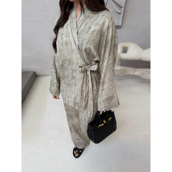 Damer elegant och bekväm tvådelat set med avslappnad kimono topp Mirla-Eva Jonsson