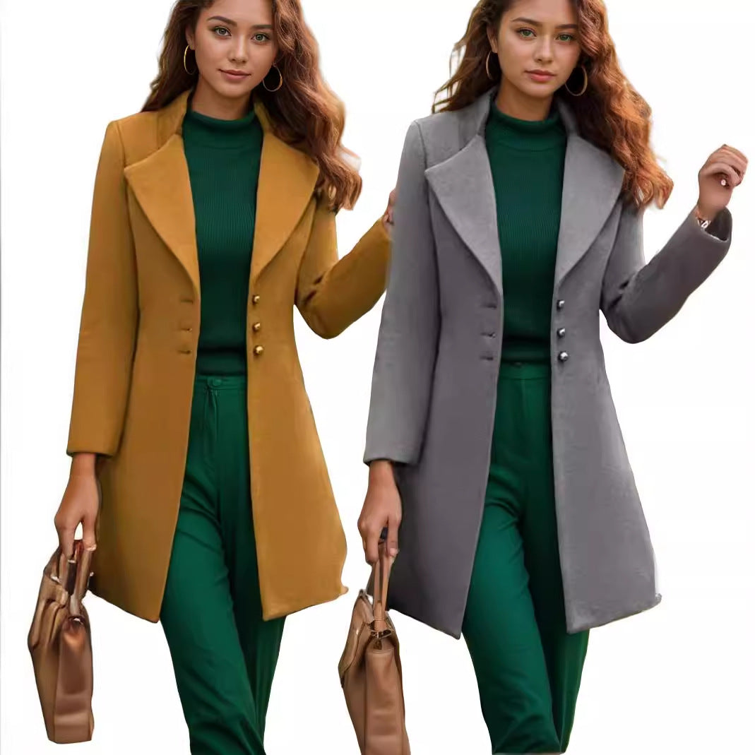 Damer elegant och figursydd trenchcoat med strukturerad väv Mirla-Eva Jonsson