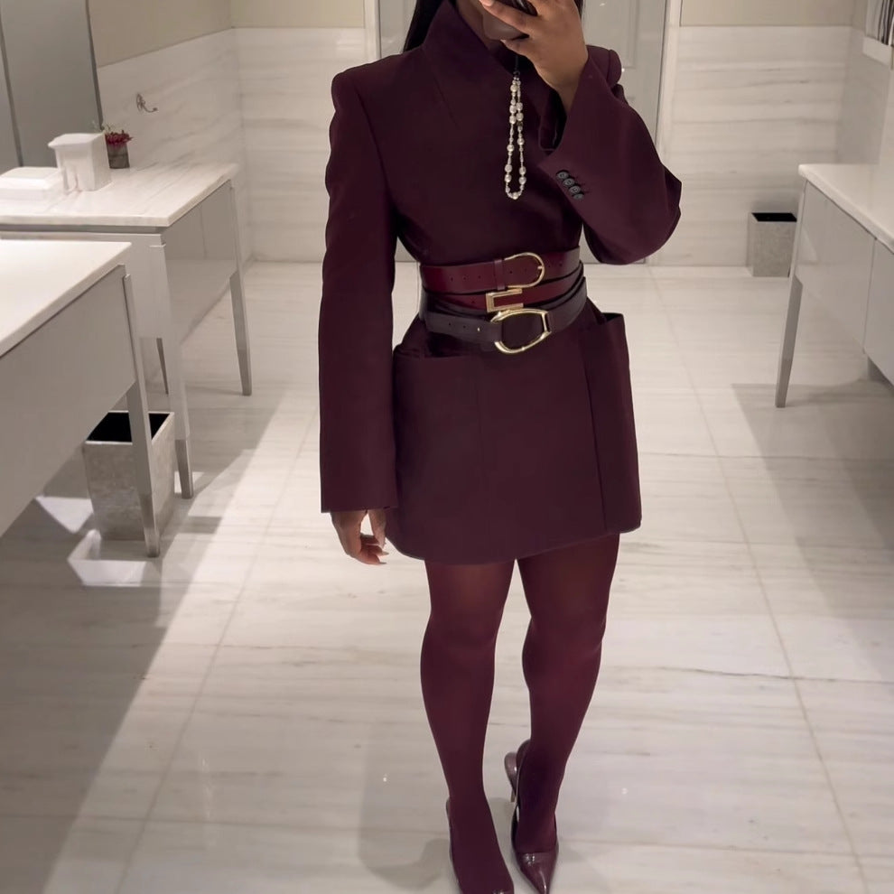 Damer elegant och jaquardvävd blazer Mirla-Eva Jonsson