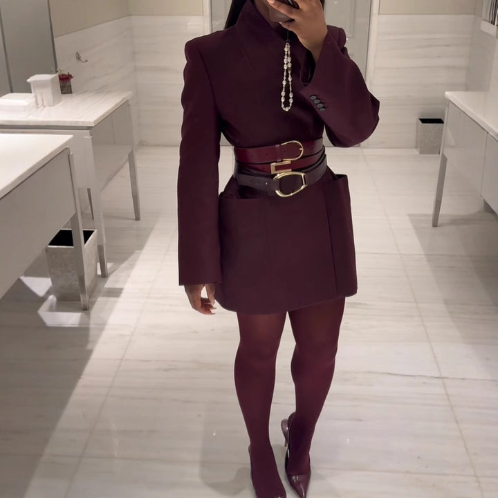 Damer elegant och jaquardvävd blazer Mirla-Eva Jonsson