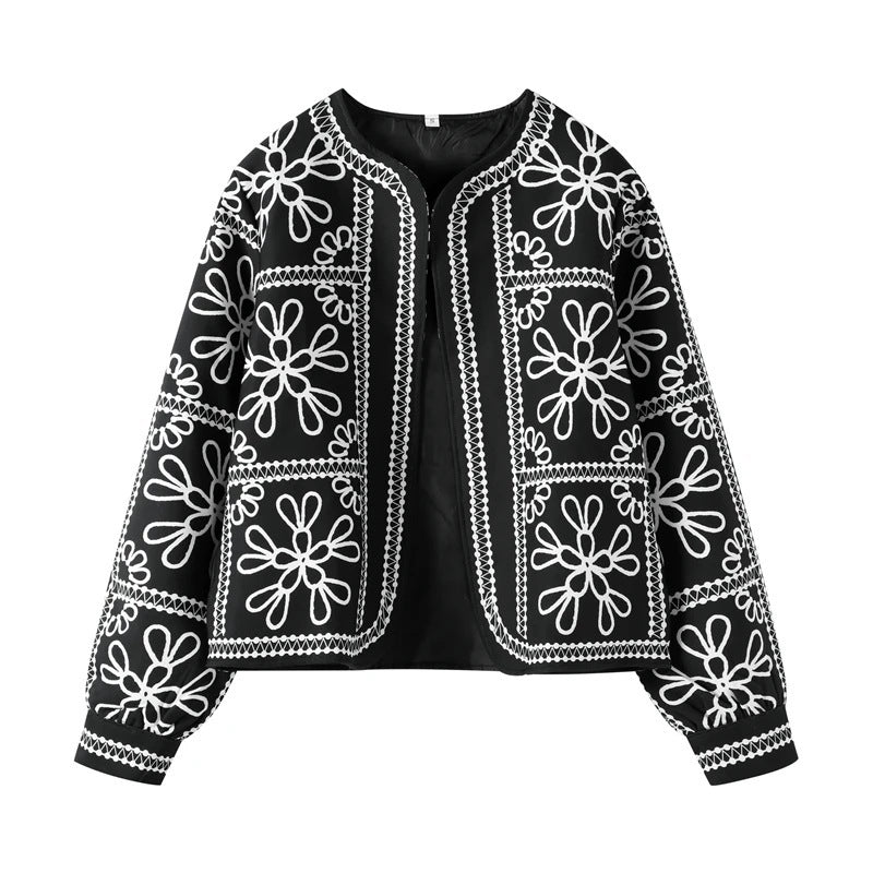 Damer elegant och lekfullt blazer-set med blommönster Mirla-Eva Jonsson