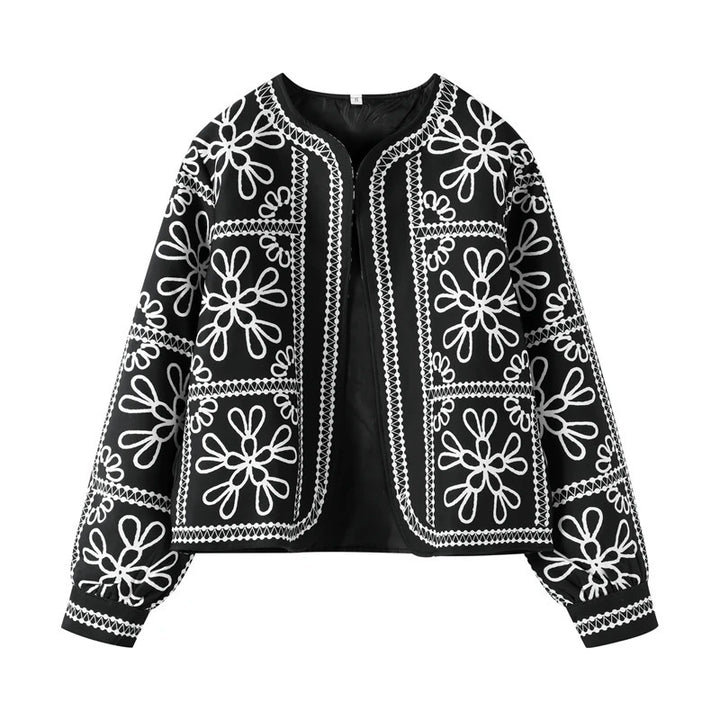 Damer elegant och lekfullt blazer-set med blommönster Mirla-Eva Jonsson