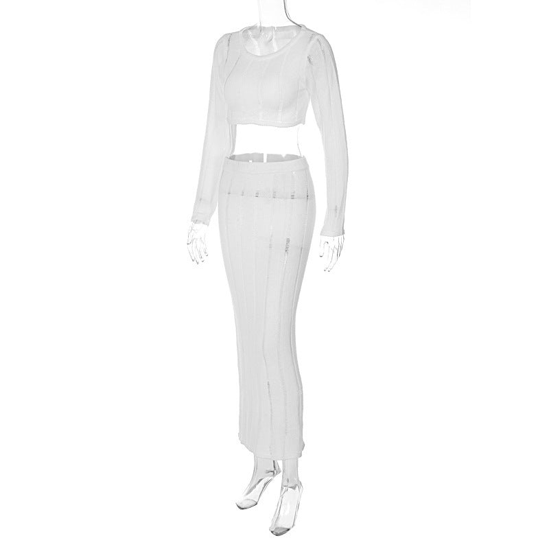 Damer elegant och luftig Crop-Top med matchande Maxikjol Mirla-Eva Jonsson