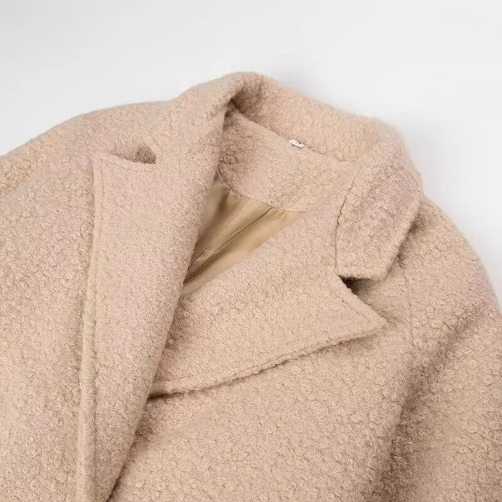 Damer elegant och mysig ullkappa med bälte och påsydda fickor Mirla-Eva Jonsson