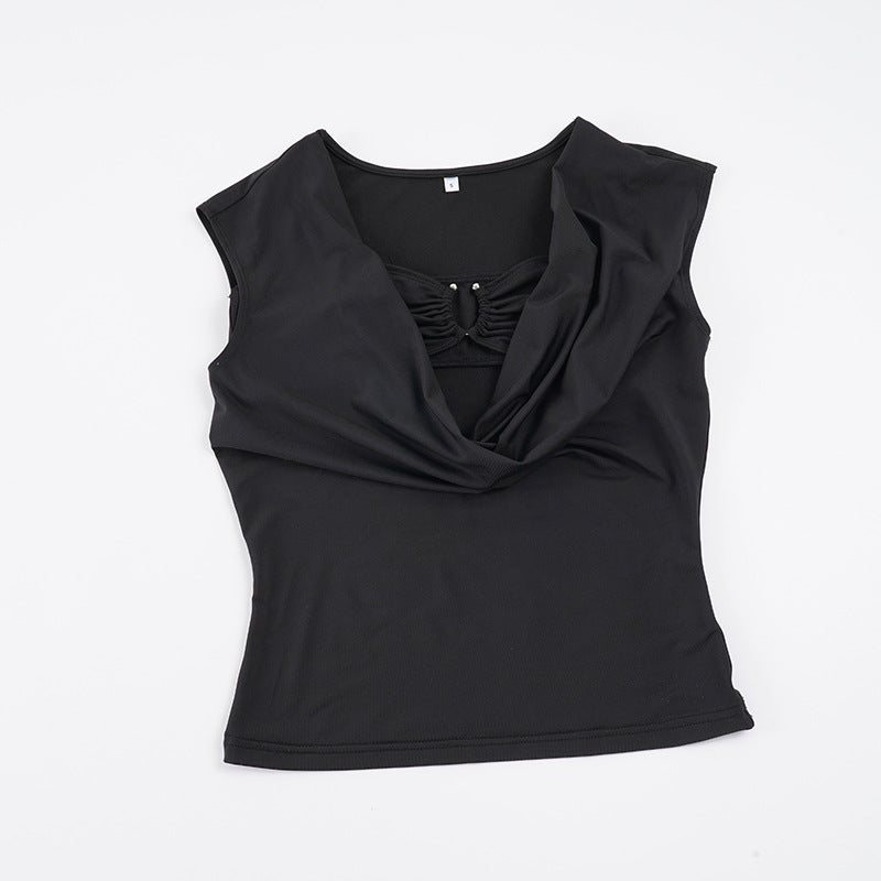 Damer elegant och raffinerad topp med drapering Mirla-Eva Jonsson