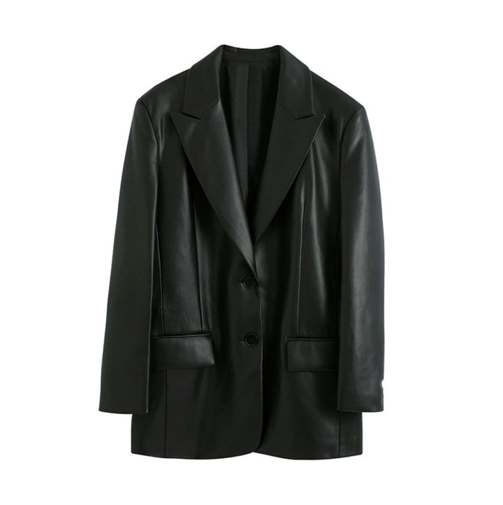 Damer elegant och stilfull läderblazer Mirla-Eva Jonsson