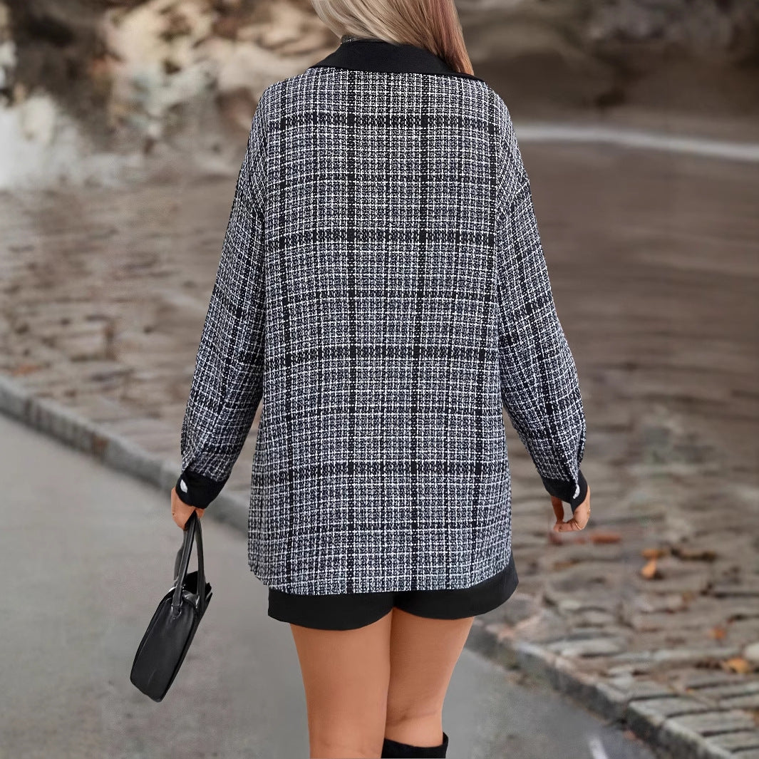 Damer elegant och stilfull rutjacka Mirla-Eva Jonsson