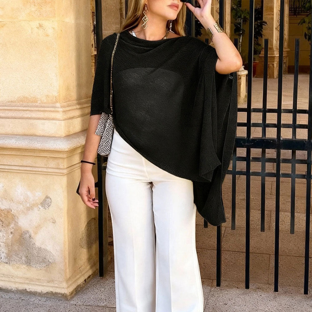 Damer elegant och stilig poncho blus Mirla-Eva Jonsson