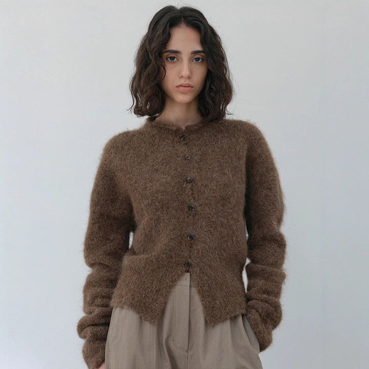 Damer elegant och varm stickad cardigan med knapplista Mirla-Eva Jonsson