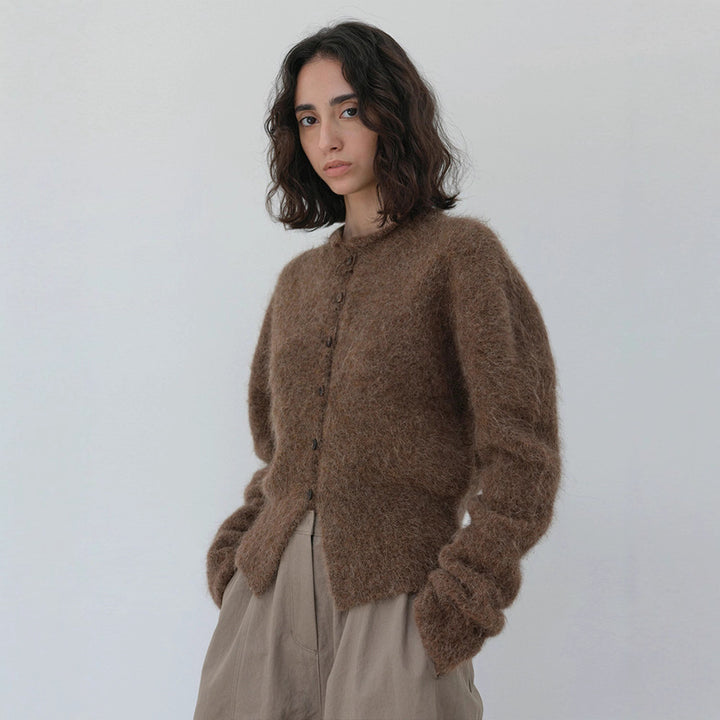 Damer elegant och varm stickad cardigan med knapplista Mirla-Eva Jonsson