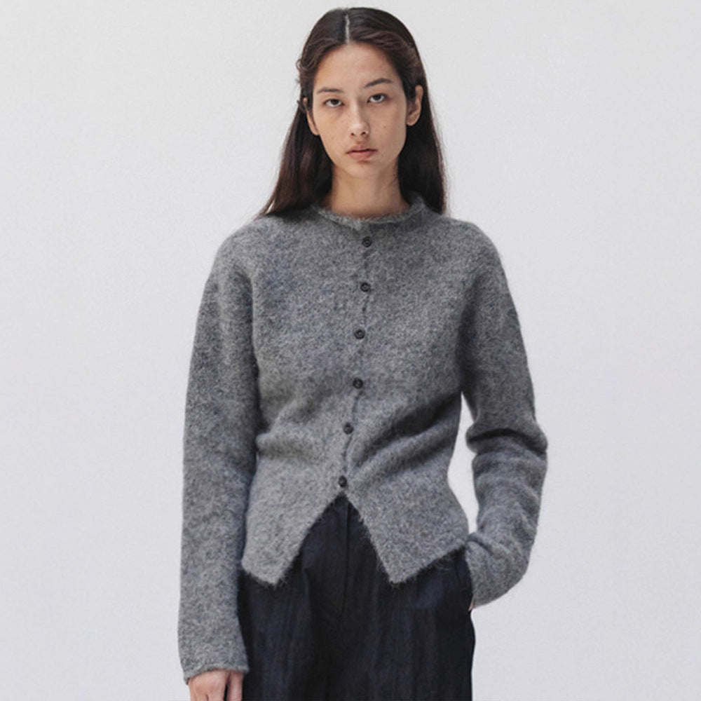 Damer elegant och varm stickad cardigan med knapplista Mirla-Eva Jonsson