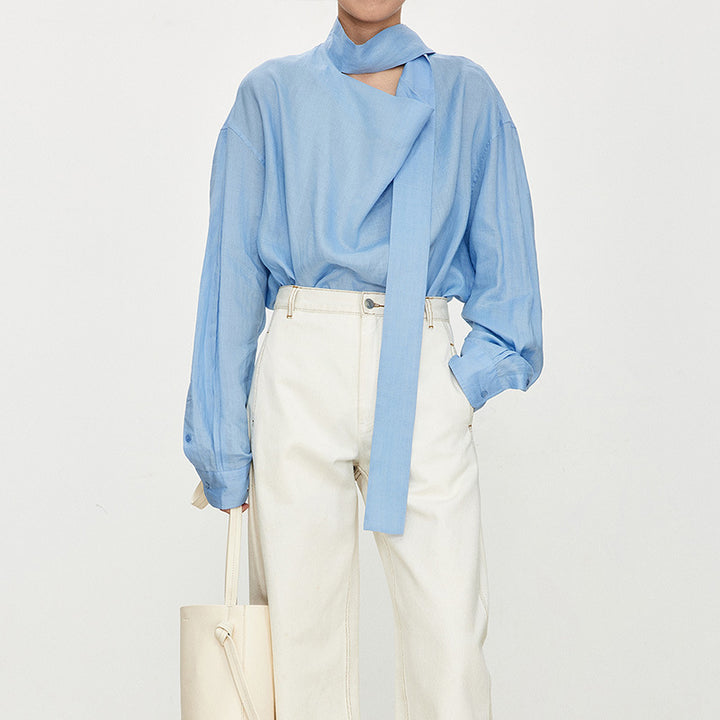 Damer elegant, off-the-shoulder blus med raffinerad krage Mirla-Eva Jonsson