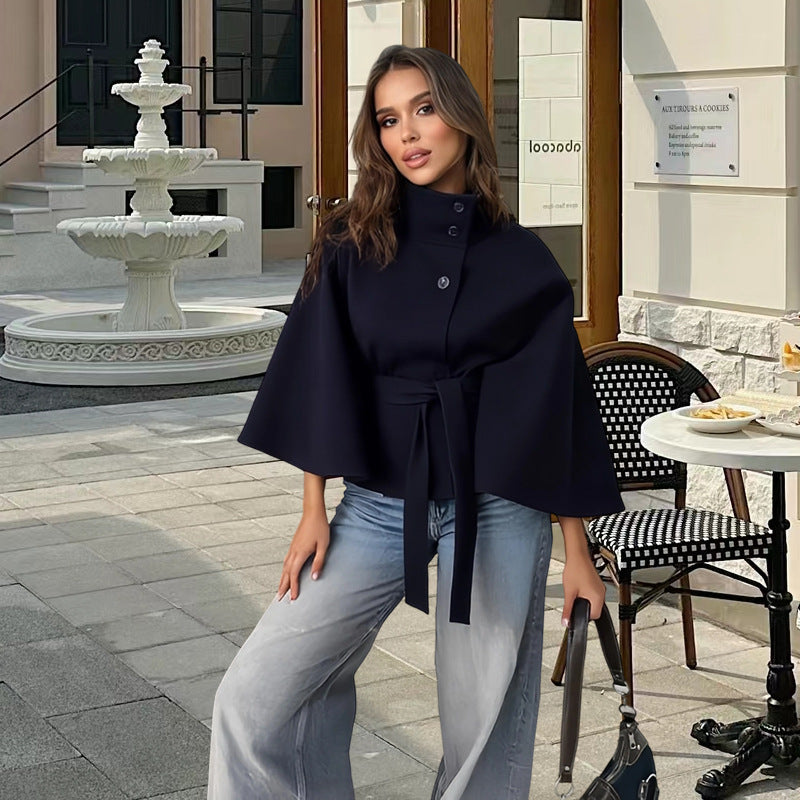 Damer elegant omslag jacka med midjeband Mirla-Eva Jonsson