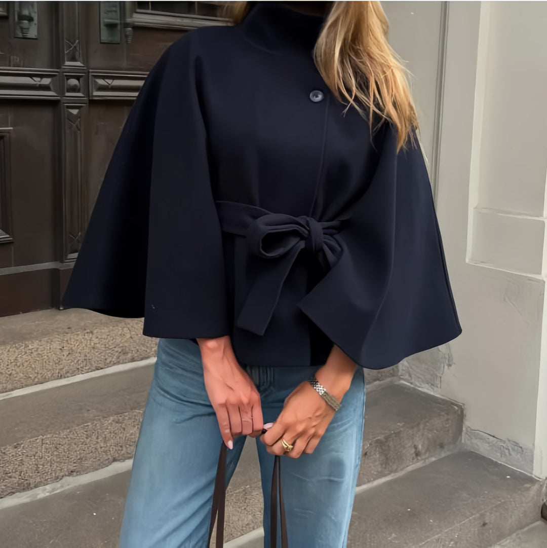 Damer elegant omslag jacka med midjeband Mirla-Eva Jonsson
