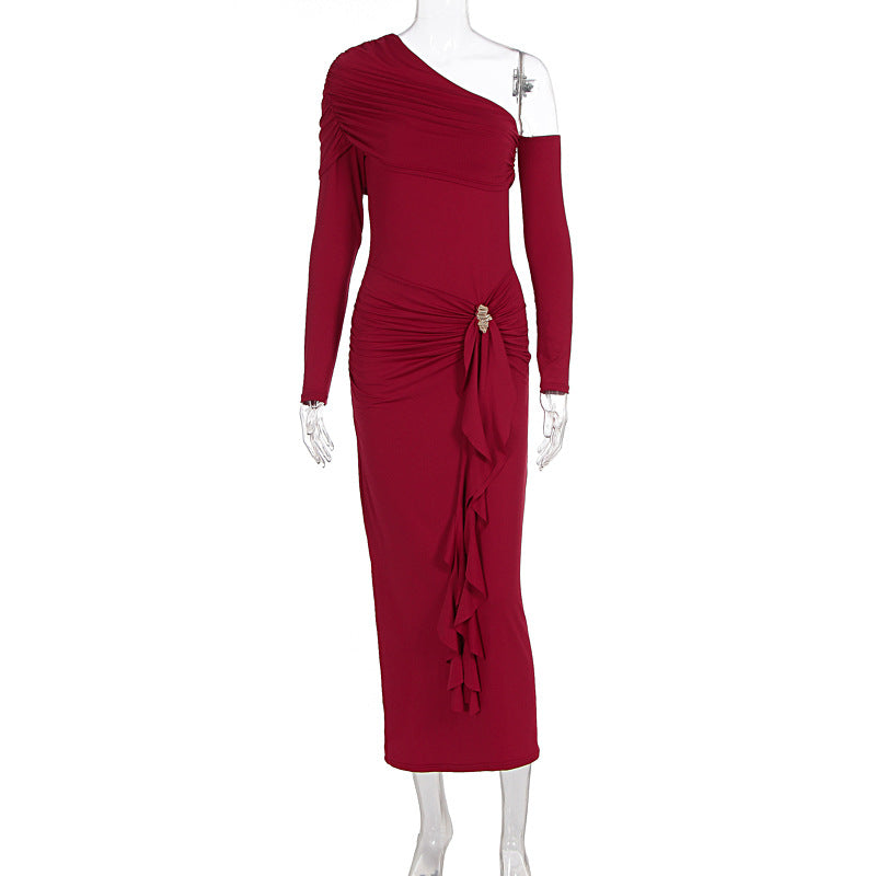 Damer elegant omslag klänning med asymmetrisk design och raffinerade draperingar Mirla-Eva Jonsson
