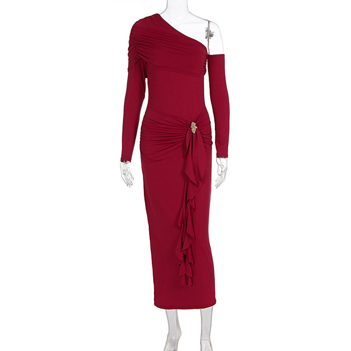 Damer elegant omslag klänning med asymmetrisk design och raffinerade draperingar Mirla-Eva Jonsson