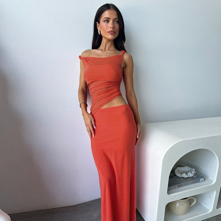 Damer elegant omslagklänning med asymmetrisk skärning och figurnära silhuett Mirla-Eva Jonsson