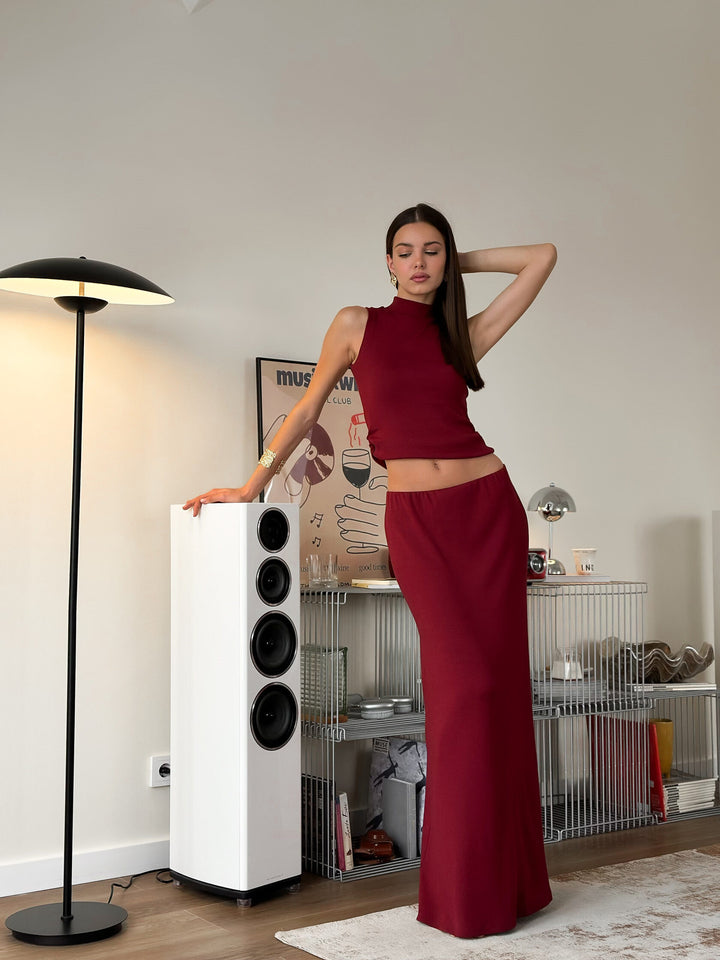 Damer elegant överdel med hög krage och sidoknäppningsdetalj Mirla-Eva Jonsson