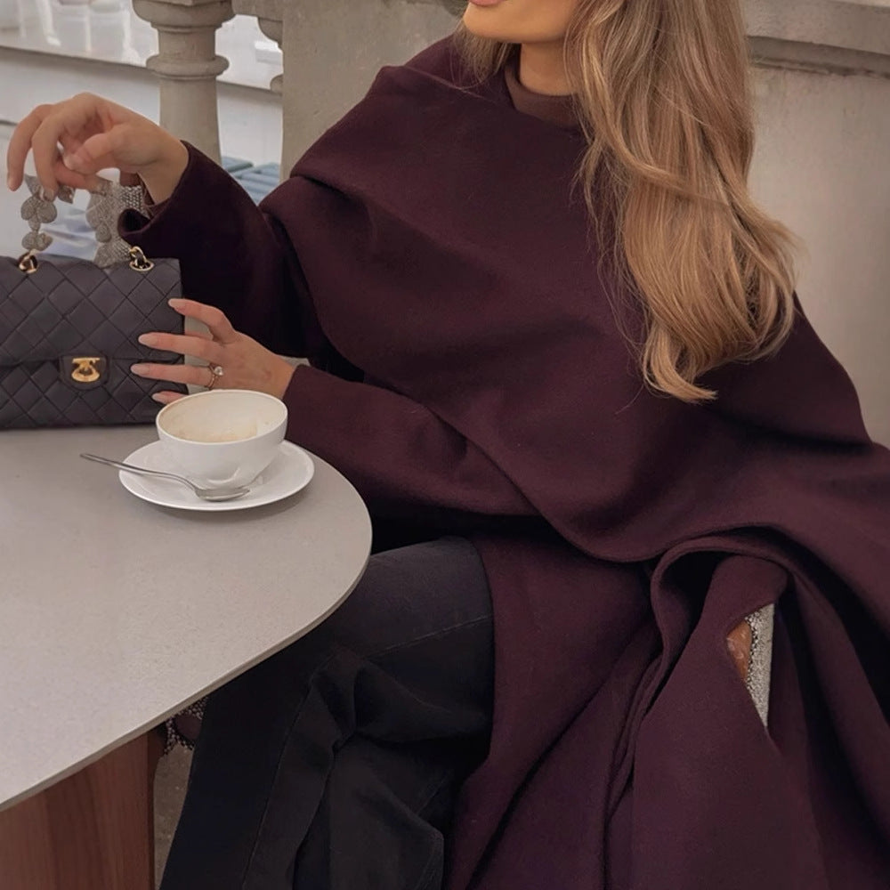 Damer elegant överdrag med asymmetrisk skärning Mirla-Eva Jonsson