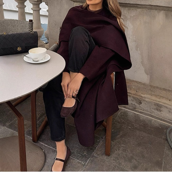 Damer elegant överdrag med asymmetrisk skärning Mirla-Eva Jonsson