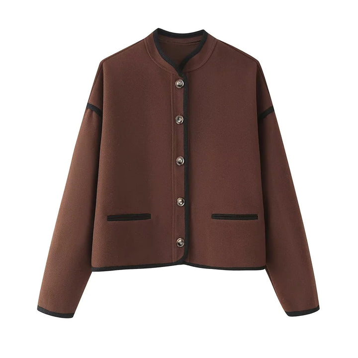 Damer elegant övergångsjacka med kontrasterande kanter Mirla-Eva Jonsson