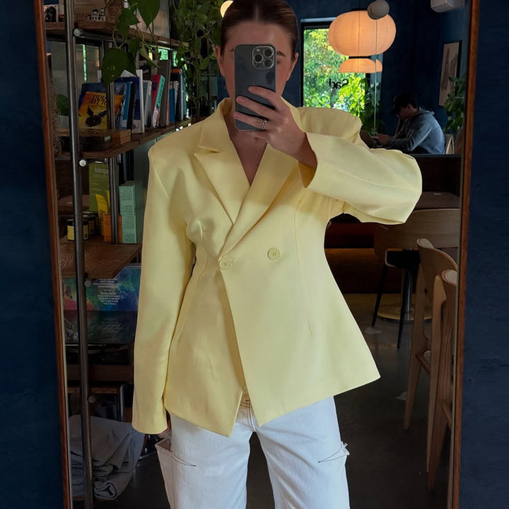 Damer elegant oversize blazer med dubbelknapprad Mirla-Eva Jonsson