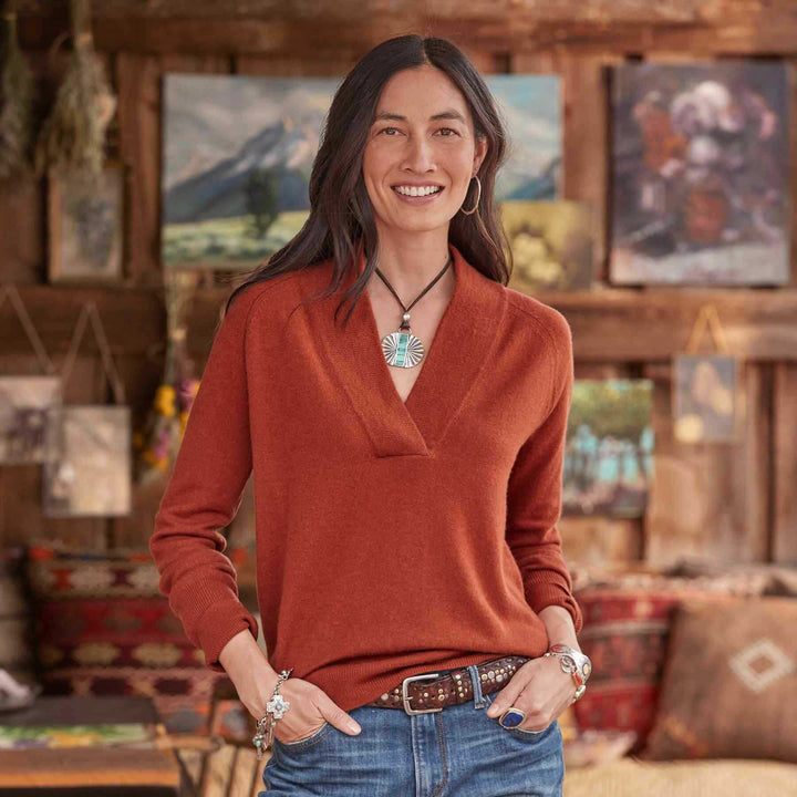 Damer elegant oversize tröja med V-ringning Mirla-Eva Jonsson