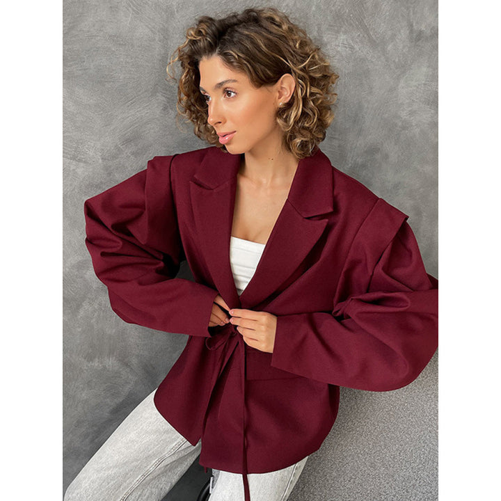 Damer elegant oversized blazer med bältesdetalj Mirla-Eva Jonsson