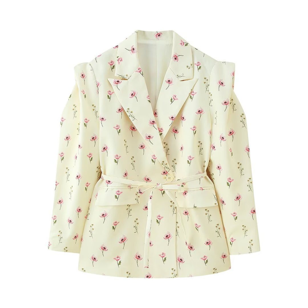 Damer elegant oversized blazer med bältesdetalj Mirla-Eva Jonsson